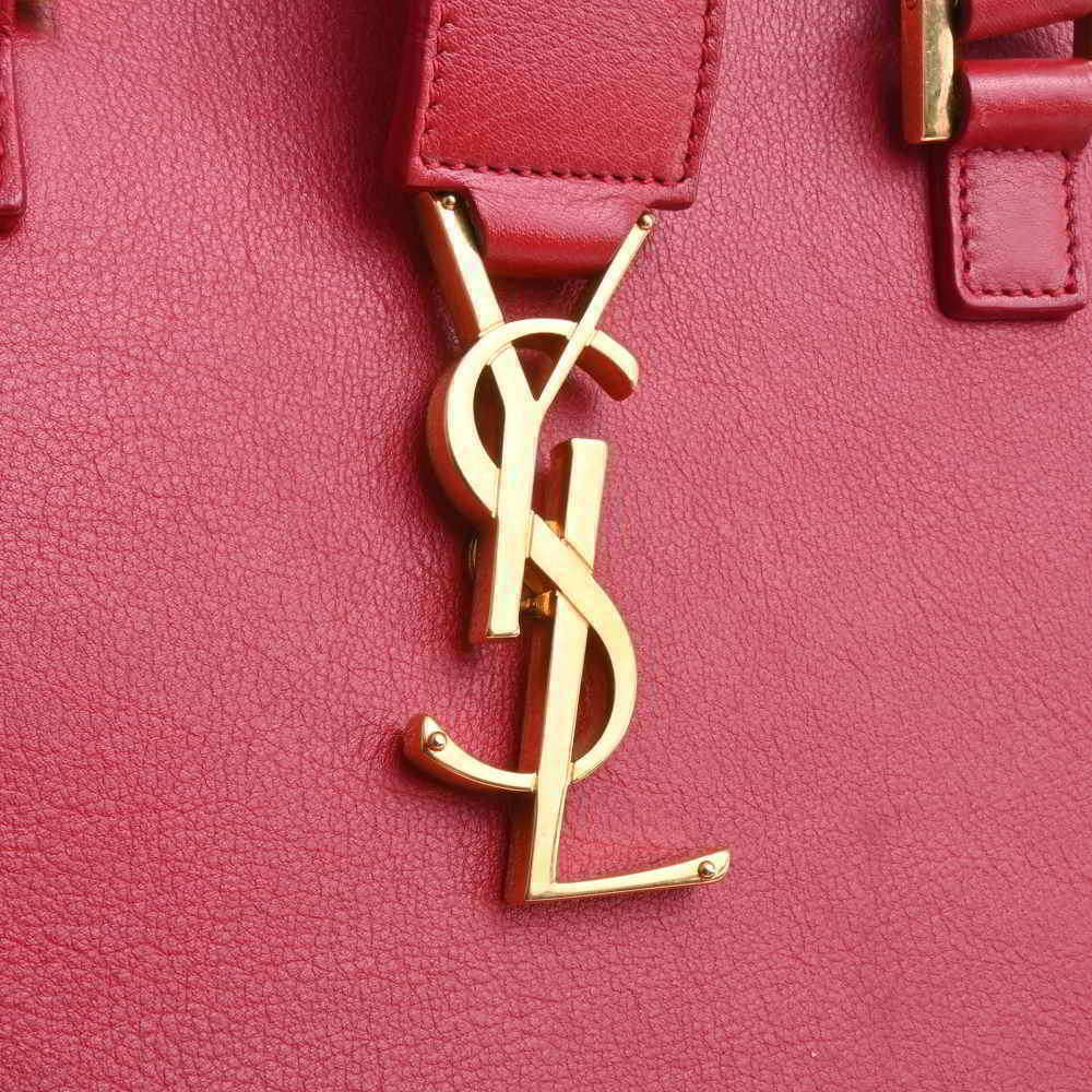 Saint Laurent Leather Baby Cabas 2way Handbag Red - Picture 8 of 9